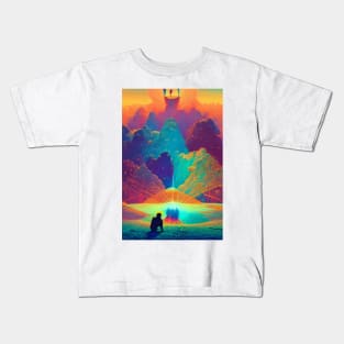 Scenic View in the Prismatic Mountains Kids T-Shirt